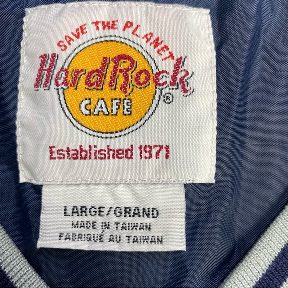 HARDROCK CAFE CLEVELAND PULL OVER JACKET UNISEX LARGE NAVY BLUE - Picture 4 of 11